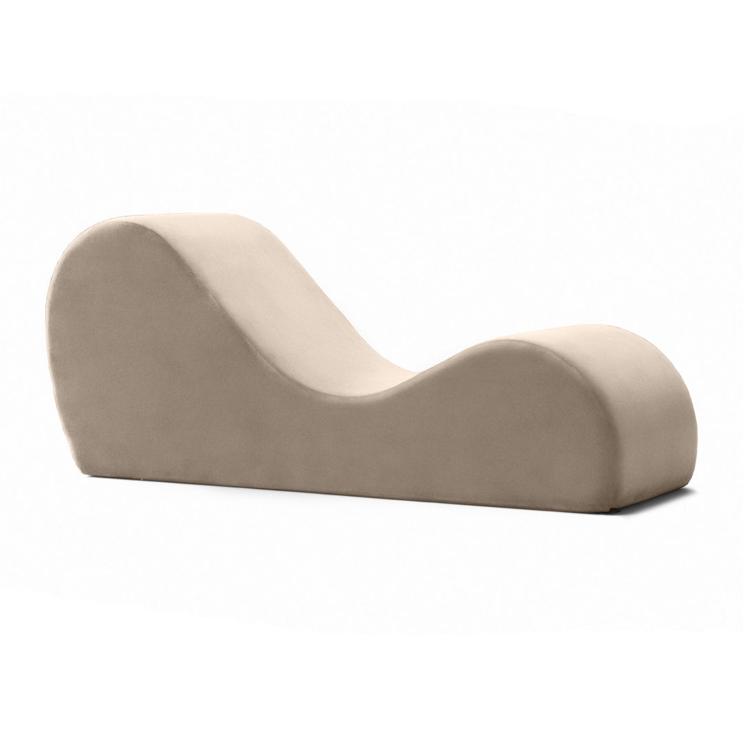 Symons Sleek Chaise Lounge for Yoga - for Stretching, Relaxation, Exercise & More Latitude Run® Fabric: Beige Polyester Blend