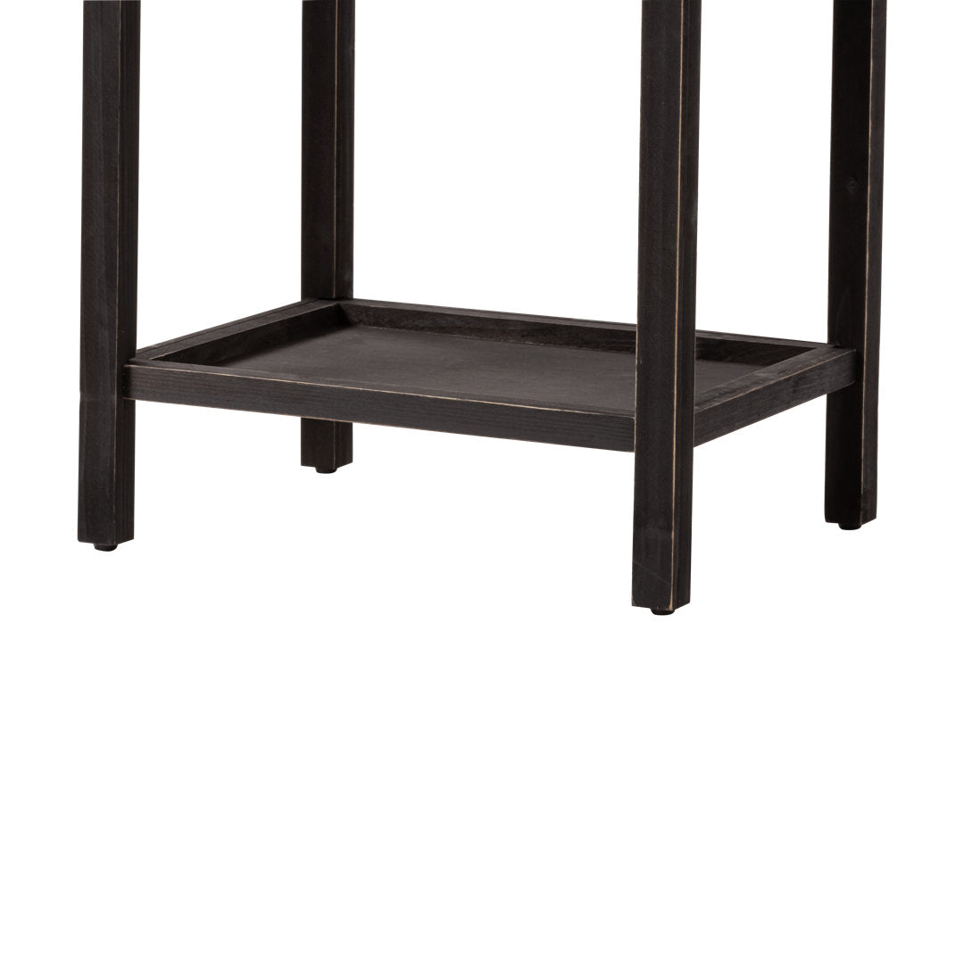Armands Modern Minimalism Nightstand End Table Side Table with Woven Pattern Drawer and Shelf Union Rustic Color: Black