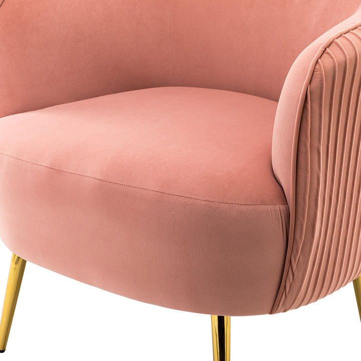 31'' Wide Barrel Chair (Set of 2) Everly Quinn Upholstery Color: Pink Velvet