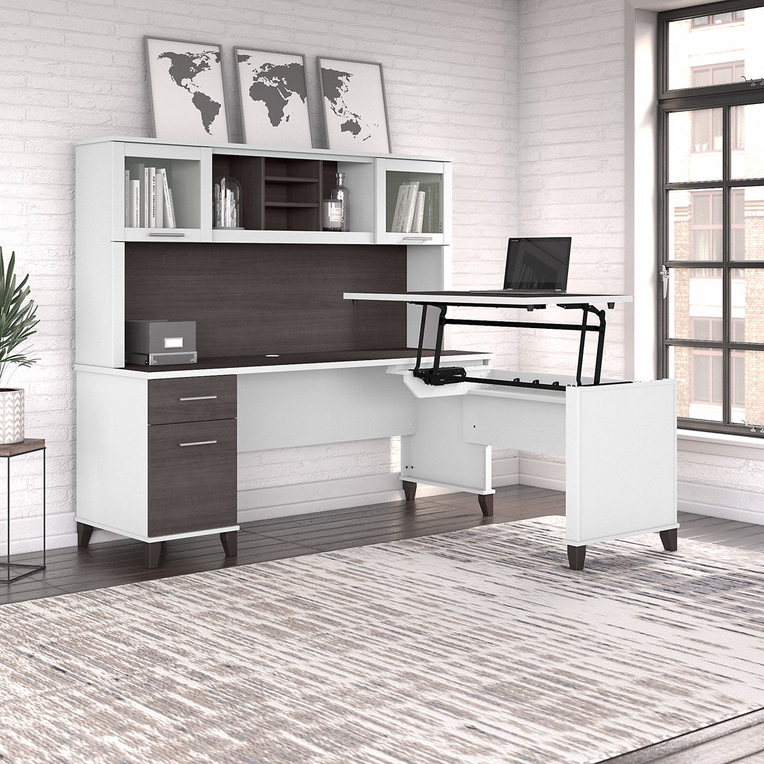 Magomed 72'' Desk Gracie Oaks Color: Storm Gray/White