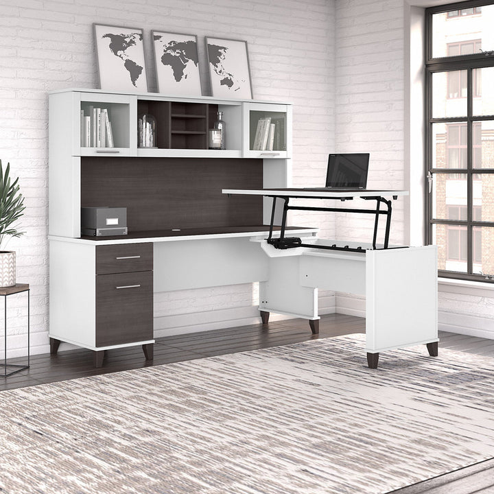Magomed 72'' Desk Gracie Oaks Color: Storm Gray/White