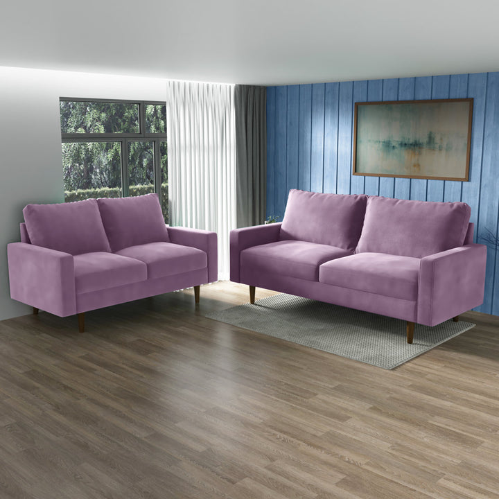 Markham 70" Velvet Square Arm Sofa Willa Arlo™ Interiors Fabric: Lavender Polyester
