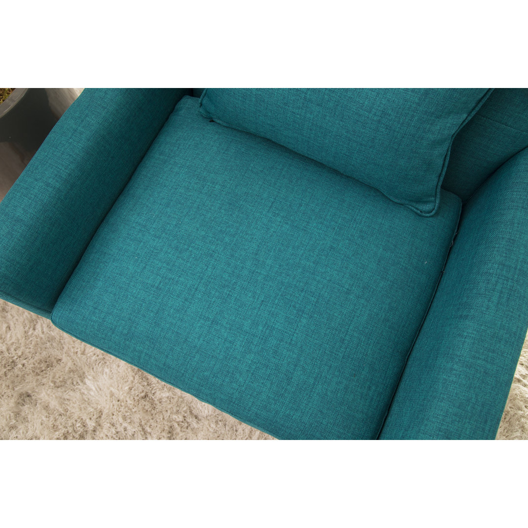 Norton St Philip 34" Wide Tufted Polyester Armchair Mercury Row® Fabric: Teal Blue