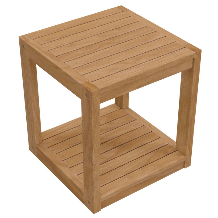 Modway Carlsbad Teak Wood Outdoor Patio Side Table Modway