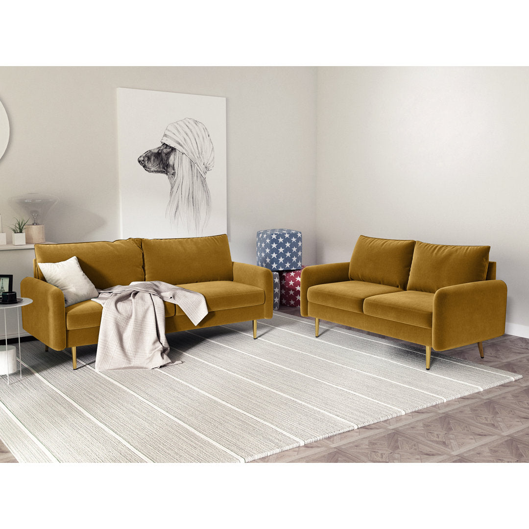 Javonta 70'' Upholstered Sofa Everly Quinn Fabric: Ginger Velvet