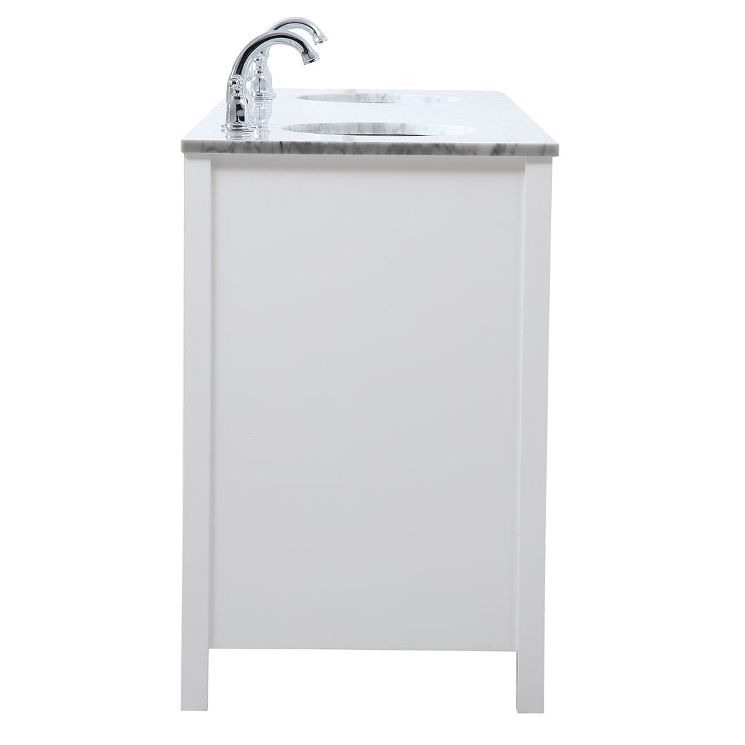 Bagdai 72" Wide Bathroom Vanity Set Wade Logan® Base Finish: White, Top Finish: Calacatta Quartz