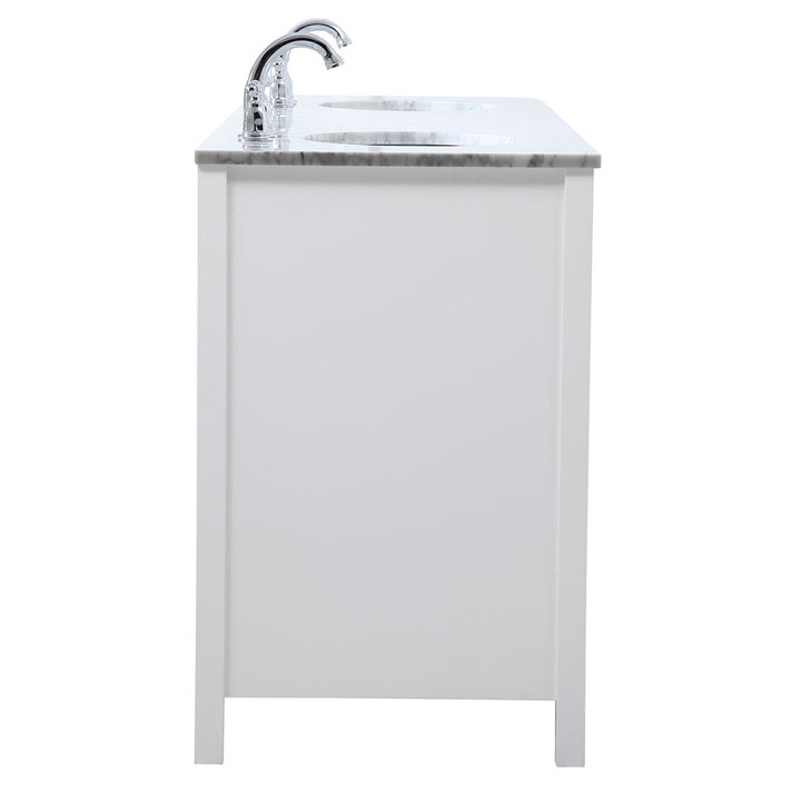 Bagdai 72" Wide Bathroom Vanity Set Wade Logan® Base Finish: White, Top Finish: Calacatta Quartz