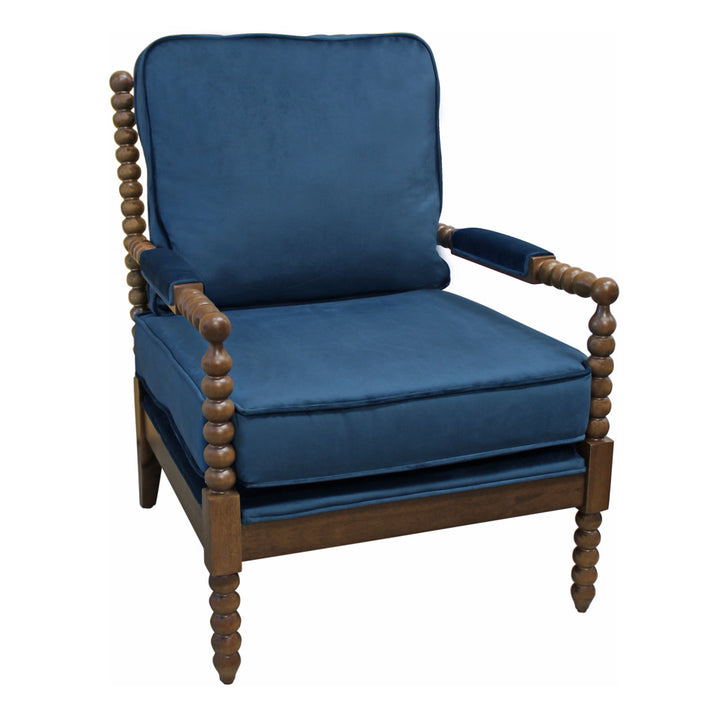 28" W Linen Armchair Langley Street® Fabric: Royal Blue Velvet
