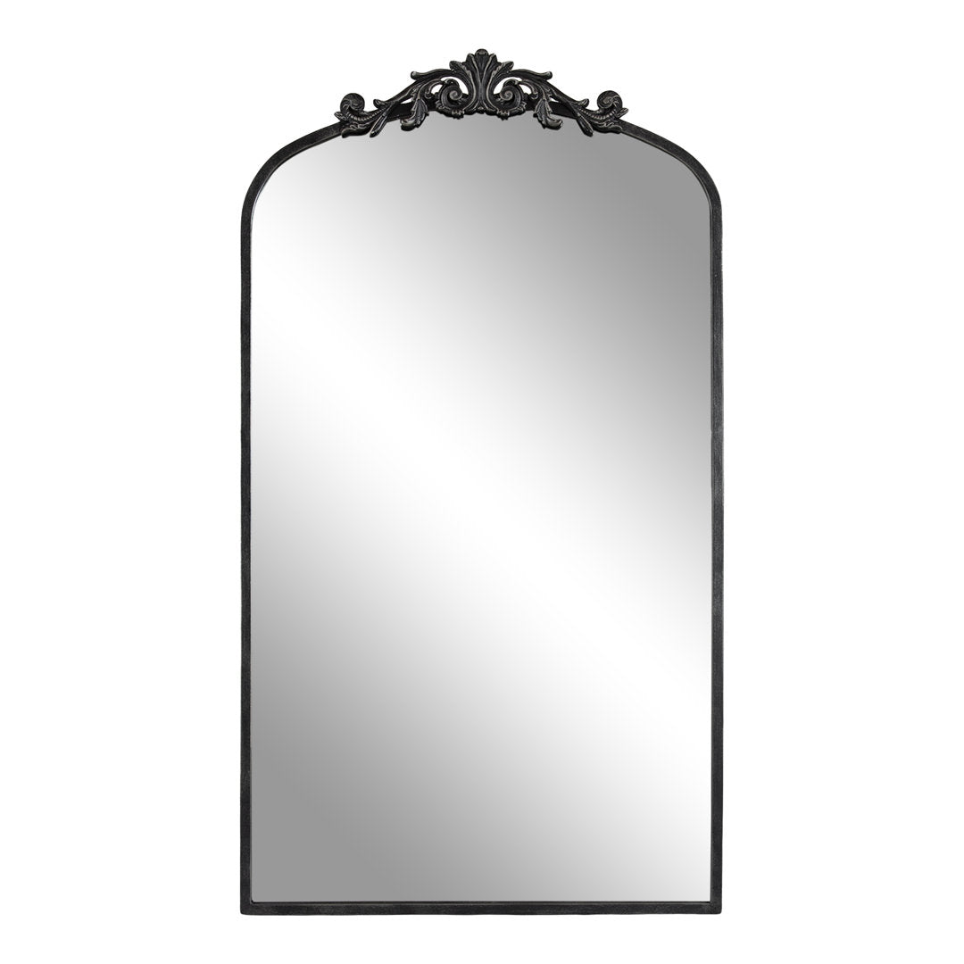 Anglo Arendahl Traditional Accent Mirror Fleur De Lis Living Size: 42" x 23.5" Finish: Black