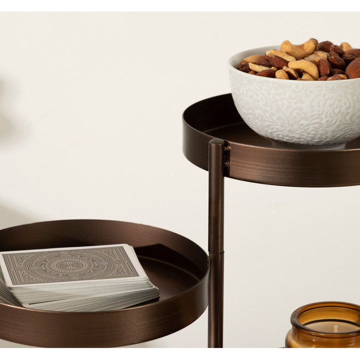 Oquendo Round Multi-tiered Plant Stand Ivy Bronx Color: Bronze