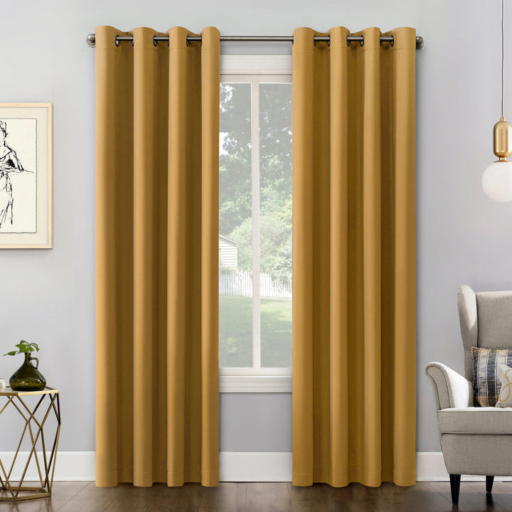 Wayfair Basics Blackout Grommet Curtain Panel Wayfair Basics® Curtain Color: Gold Size per Panel: 54" W x 95" L