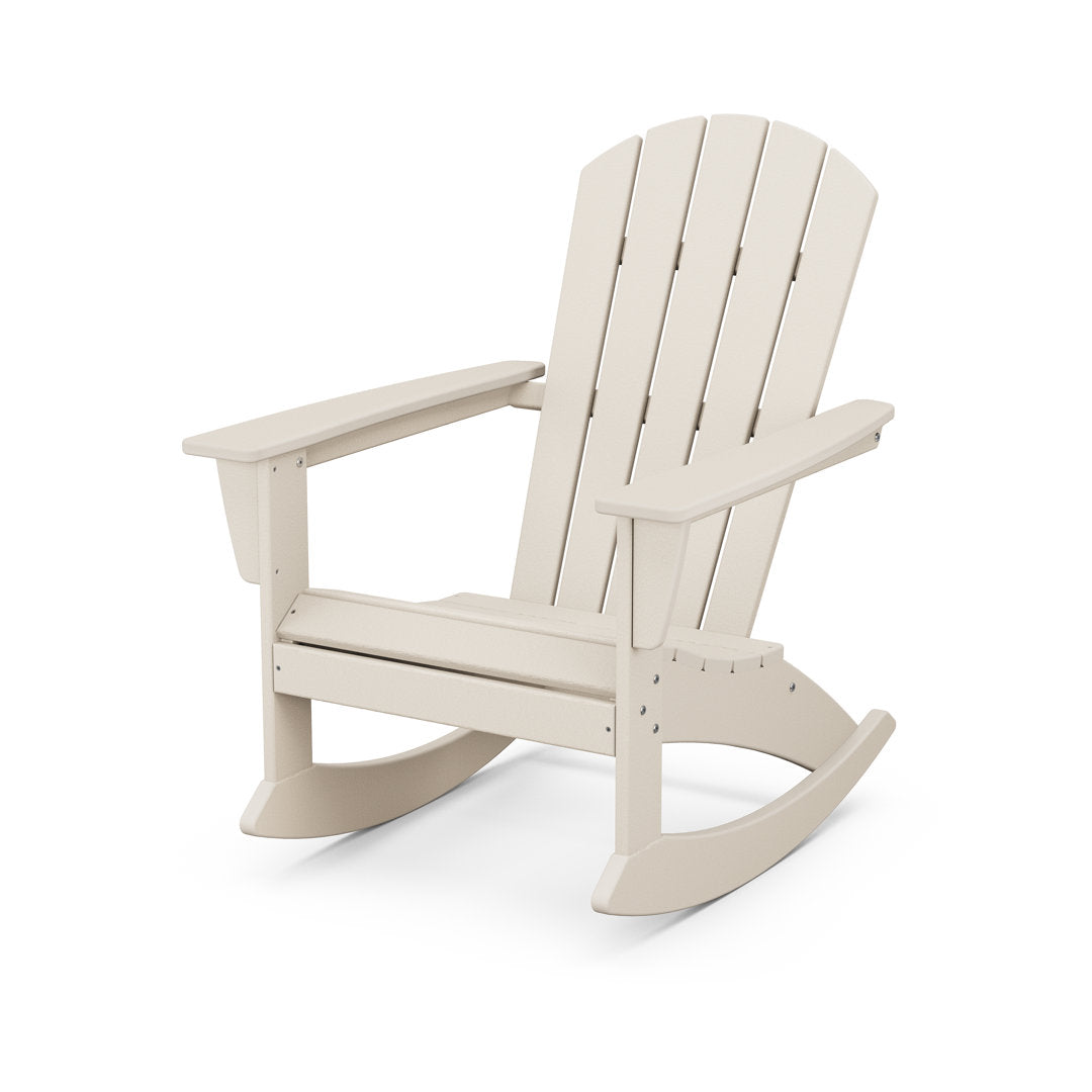 Nautical Adirondack Rocking Chair POLYWOOD® Frame Color: Sand