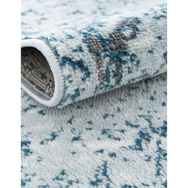 Brandt Abstract Light Blue/Navy Area Rug Mistana™ Rug Size: Square 8'