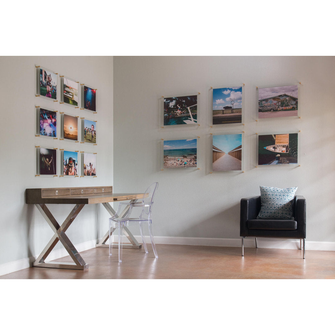 Clear UV-Grade Acrylic Modern Floating Picture Frame - Gold Wexel Art Photo Size: 16" x 20"