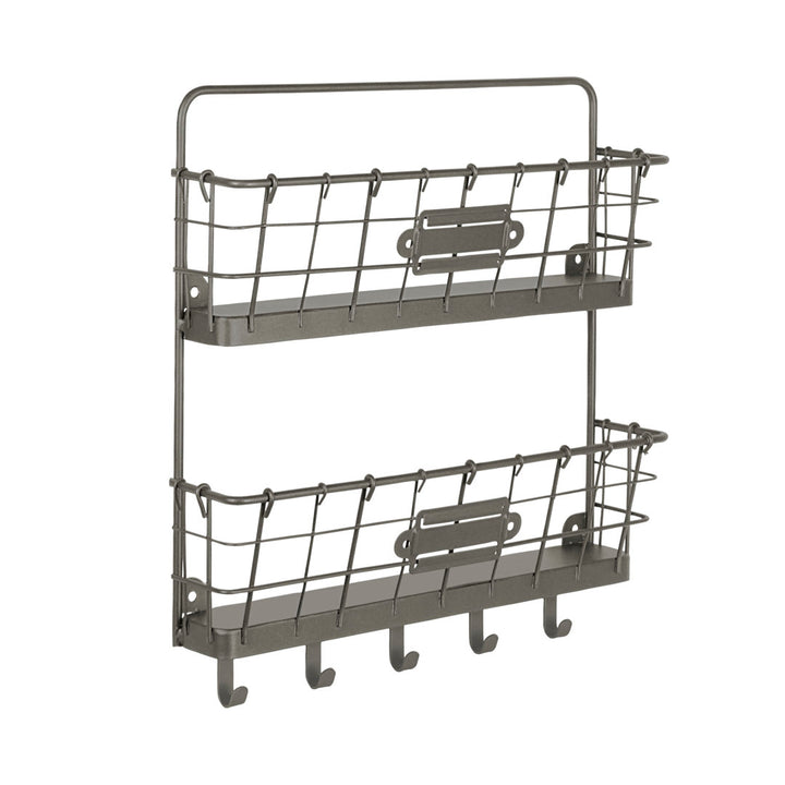 Dickinson 2-Tier Letter Holder Organizer with Wall Baskets Williston Forge Finish: Gray