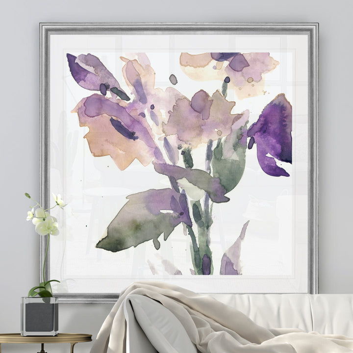 Garden Blooms II' Painting on Canvas Etta Avenue™ Size: 26.5" H x 26.5" W x 1.5" D Format: Silver Framed