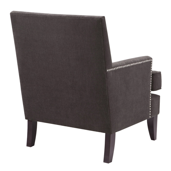 Colton Nailhead Club Chair Three Posts™ Upholstery Color: Charcoal Polyester