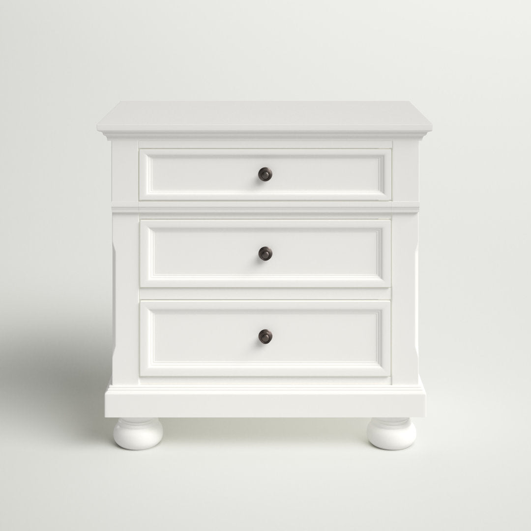 Bade 3 - Drawer Nightstand Beachcrest Home™ Color: White