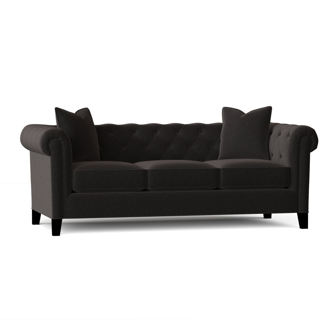 Caspar 82" Velvet Rolled Arm Chesterfield Sofa with Reversible Cushions Willa Arlo™ Interiors Body Fabric: Vibe Nocturnal Chenille