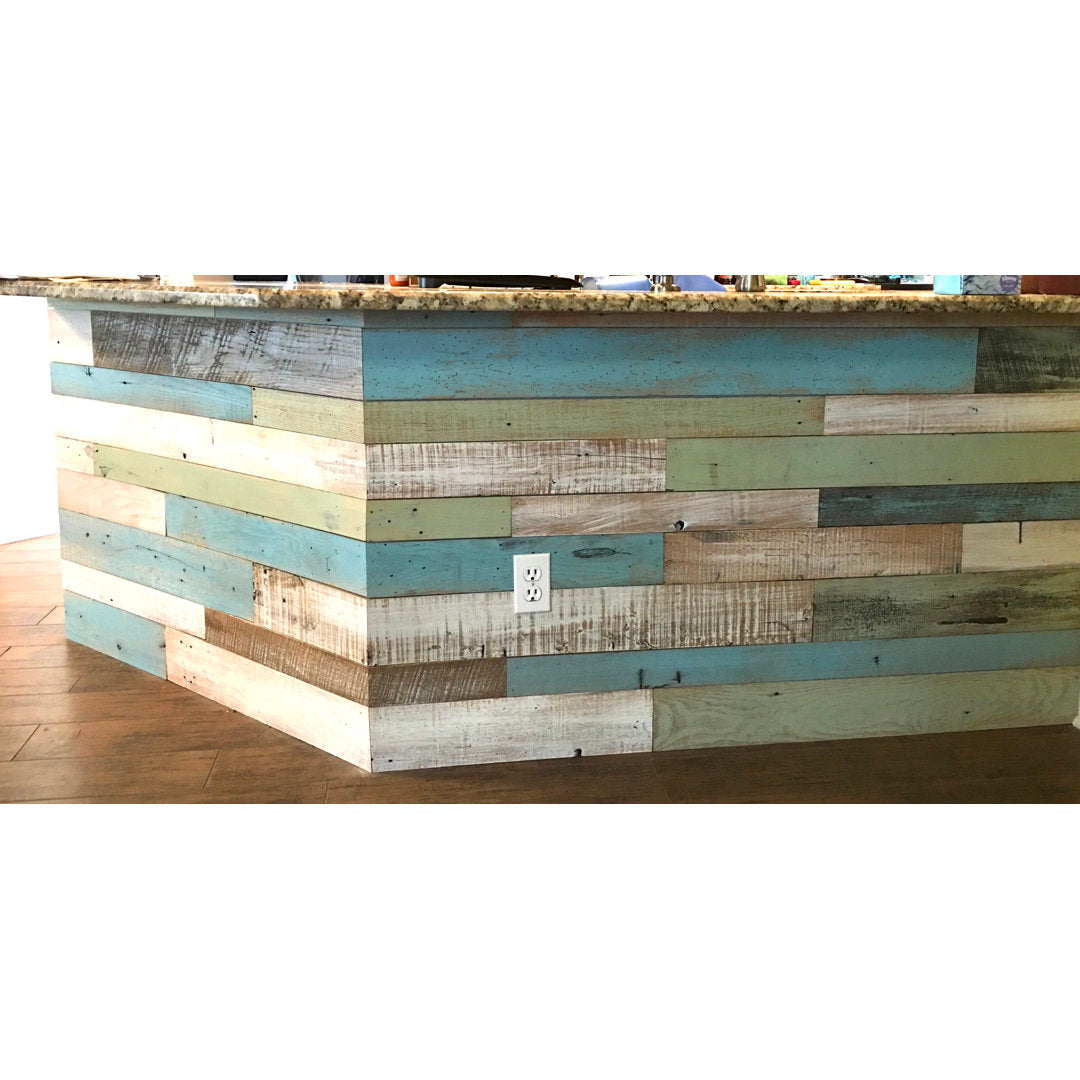 Random Width x Varying Length Barnwood Wall Paneling Vintage Timbers Color: Coastal