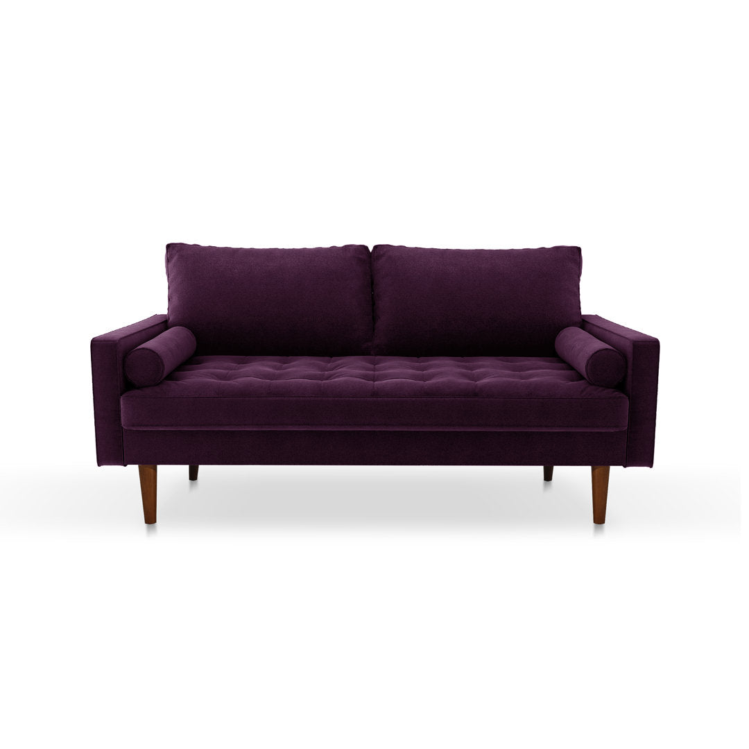 Sellner 70" Velvet Square Arm Tufted Seat Sofa George Oliver Fabric: Eggplant Velvet