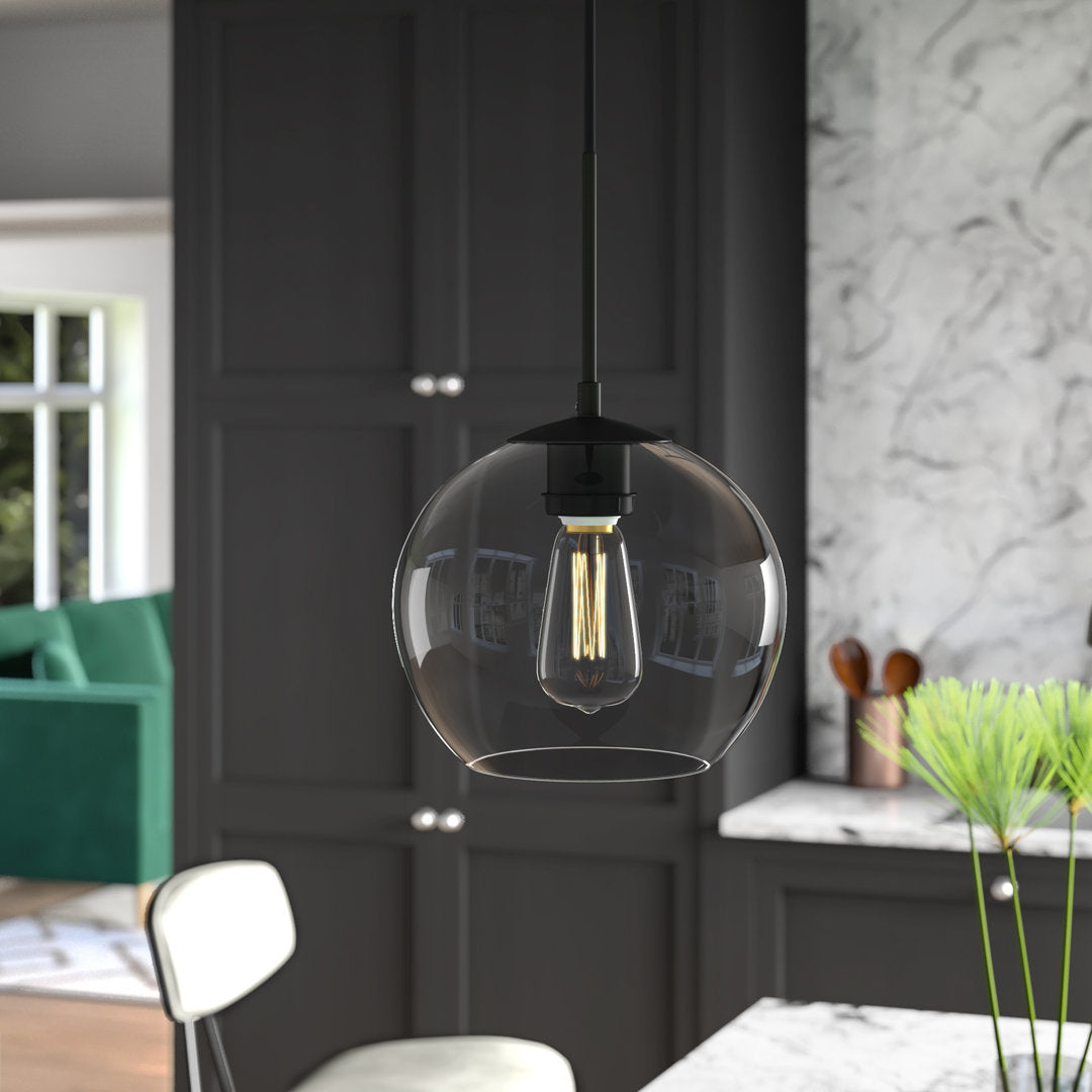 Snead 1 - Light Single Globe Pendant Mercury Row® Shade Color: Clear Size: 68" H x 7.9" W x 7.9" D Base Finish: Gold