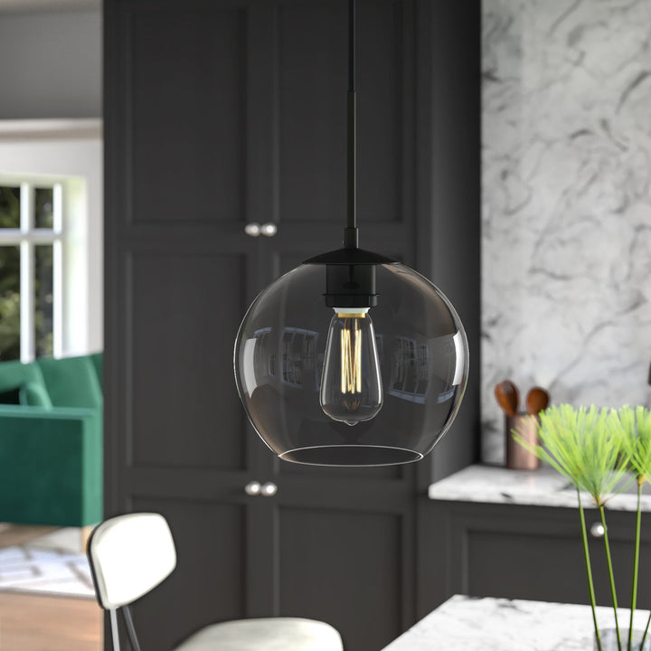 Snead 1 - Light Single Globe Pendant Mercury Row® Shade Color: Clear Size: 68" H x 7.9" W x 7.9" D Base Finish: Gold