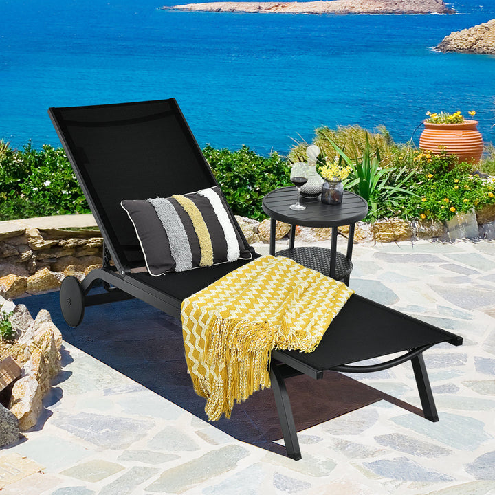Ermalinda 76'' Long Reclining Single Chaise Arlmont & Co. Color: Black