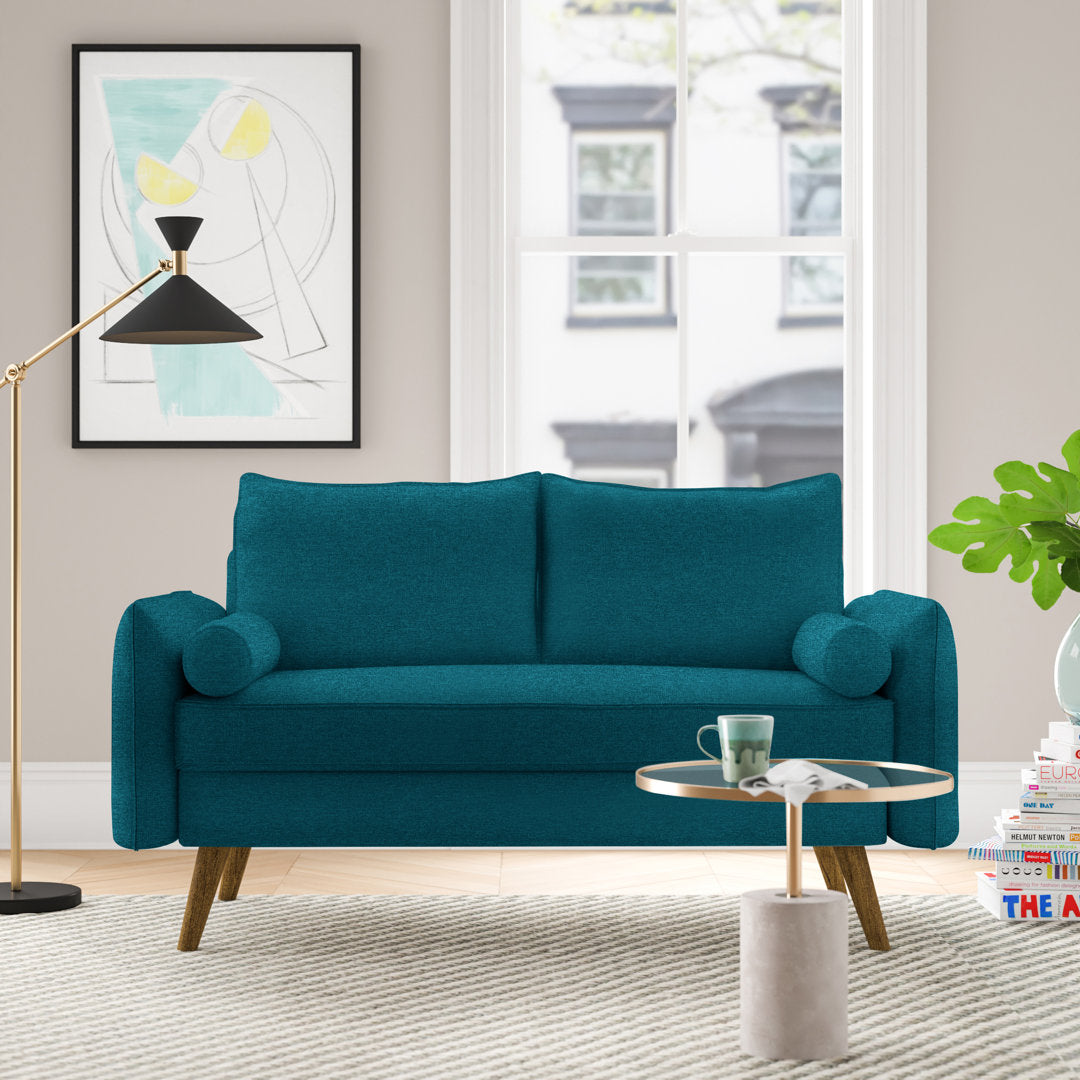 Modway Revive Upholstered Fabric Loveseat Modway Upholstery Color: Teal Plainweave