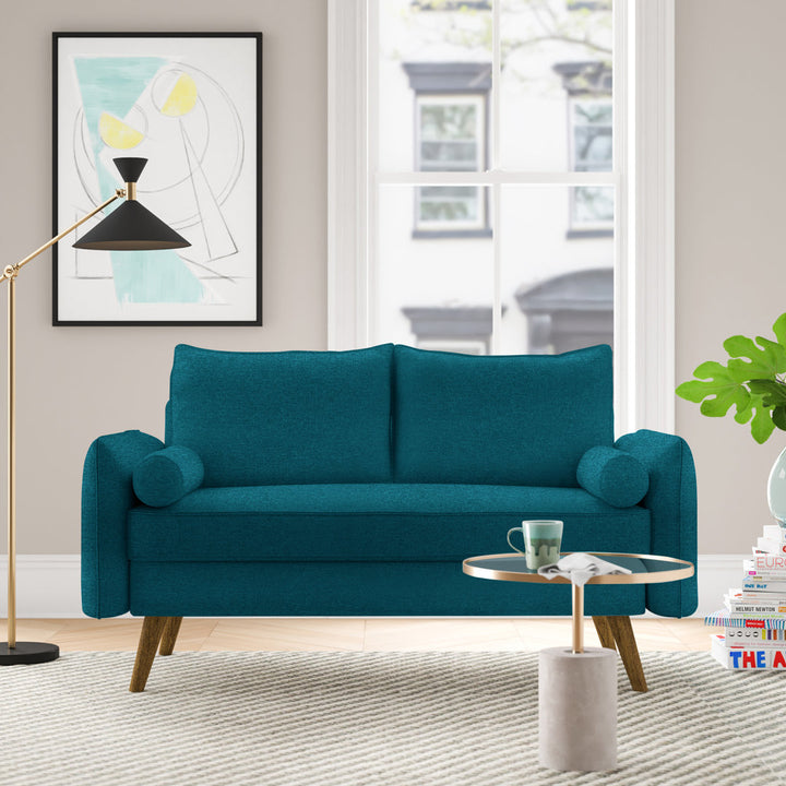 Modway Revive Upholstered Fabric Loveseat Modway Upholstery Color: Teal Plainweave