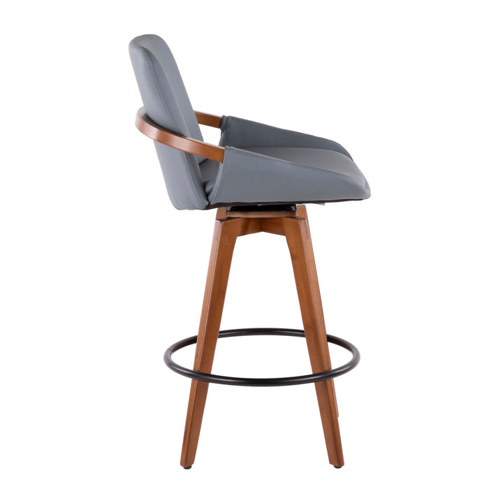 Whitacre Swivel Stool Wade Logan® Seat Height: Counter Stool (26" Seat Height), Upholstery: Gray Faux Leather