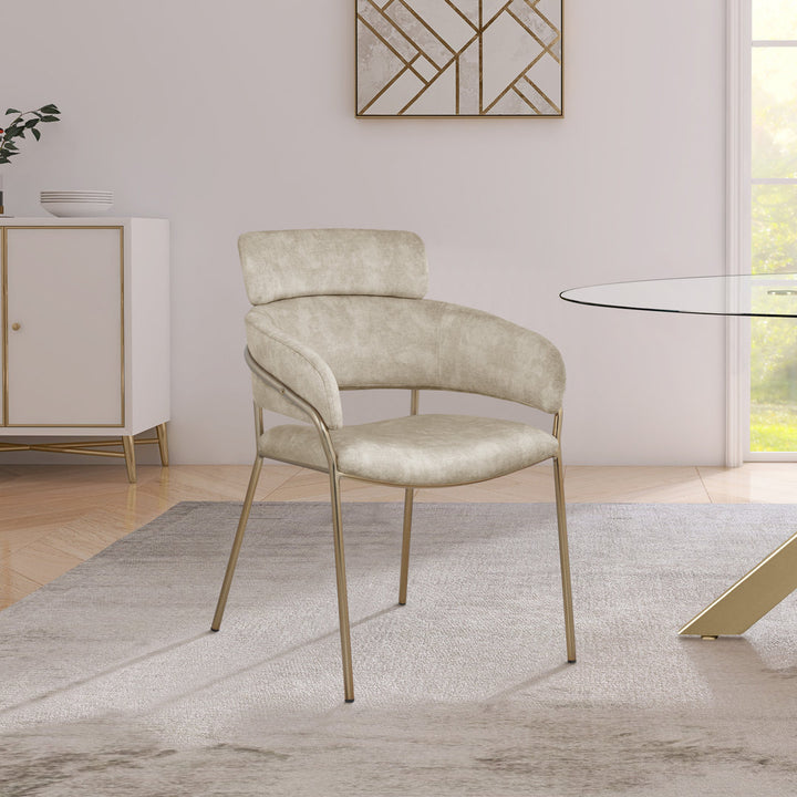 Kirshanpal Velvet Dining Chair (Set of 2) Everly Quinn Upholstery Color: Stone
