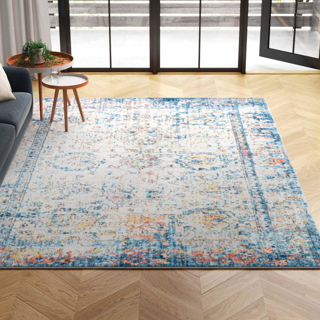 Beauviore Oriental Blue Area Rug Langley Street® Rug Size: Rectangle 7'10" x 10'6"