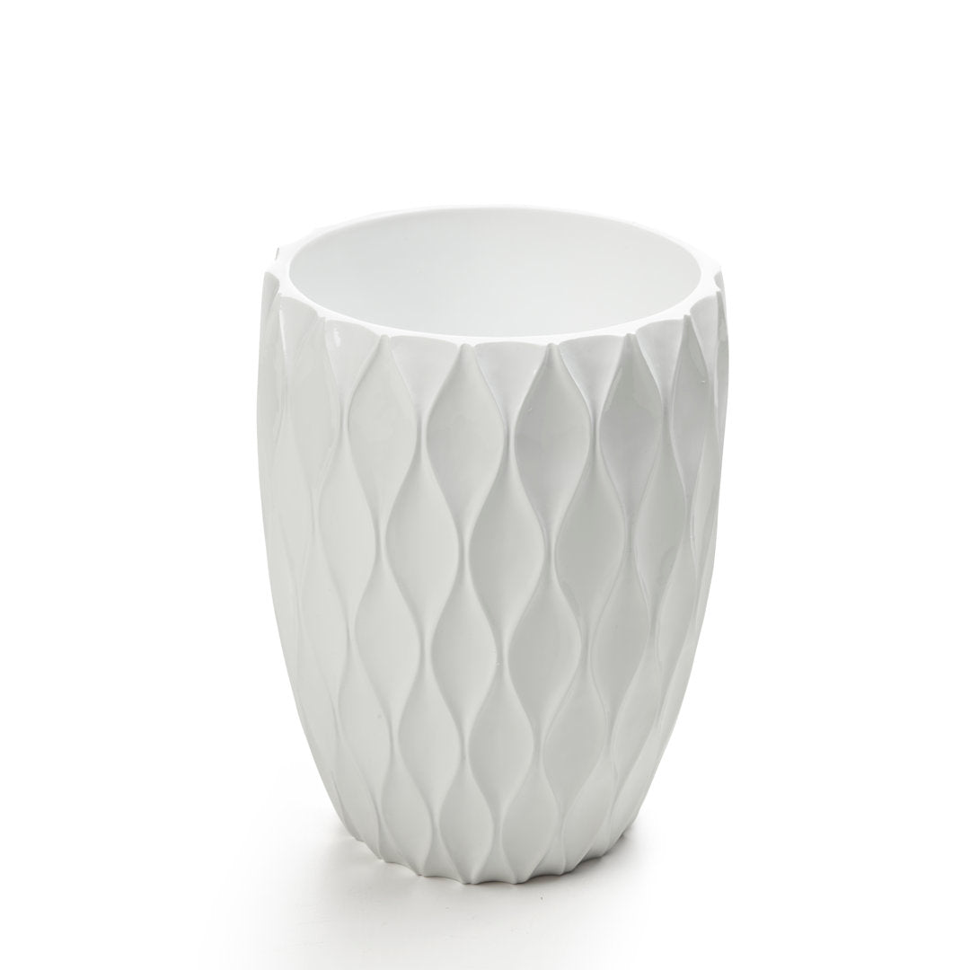 Wave Wastebasket Roselli Trading Company Color: White