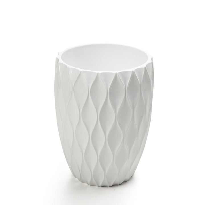 Wave Wastebasket Roselli Trading Company Color: White