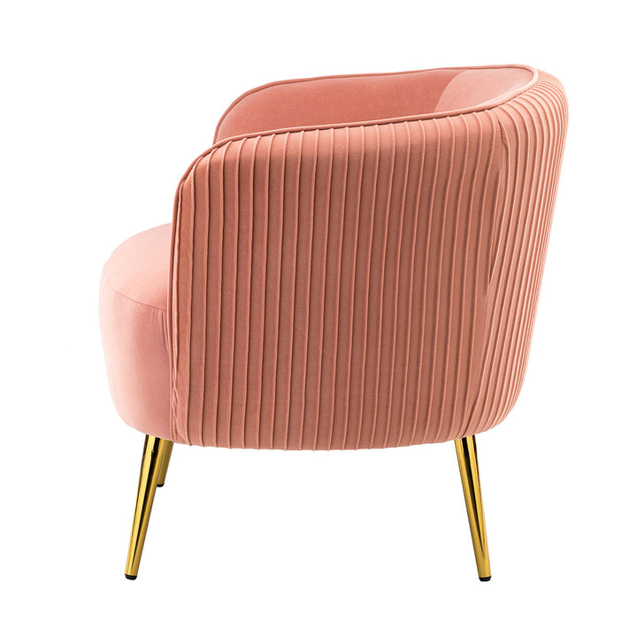 31'' Wide Barrel Chair (Set of 2) Everly Quinn Upholstery Color: Pink Velvet