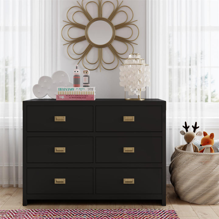Hubble 6 Drawer Double Dresser Viv + Rae™ Color: Black