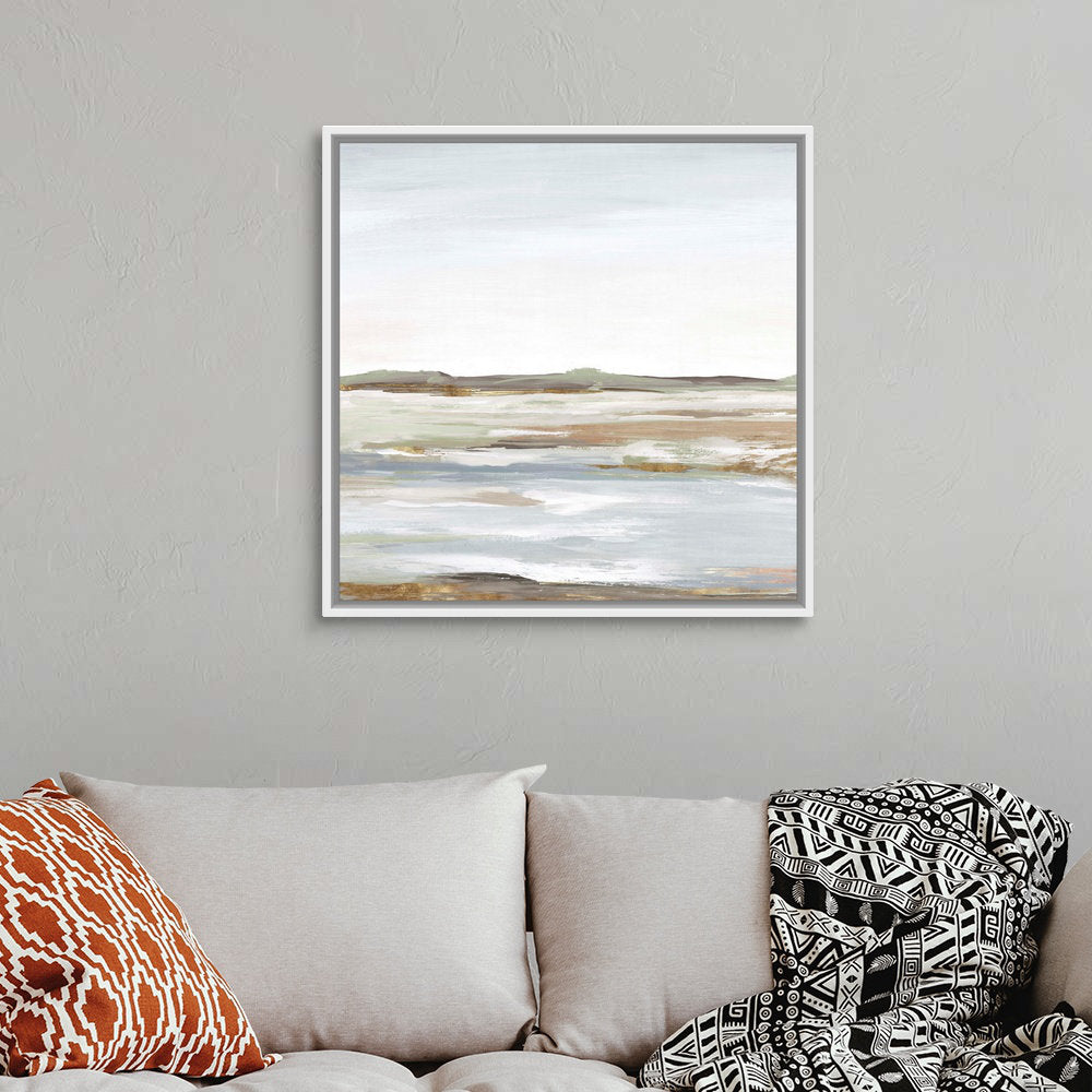 Vastness I by Eva Watts - Painting Print Wrought Studio™ Size: 32" H x 32" W x 1.75" D Format: White Framed Canvas