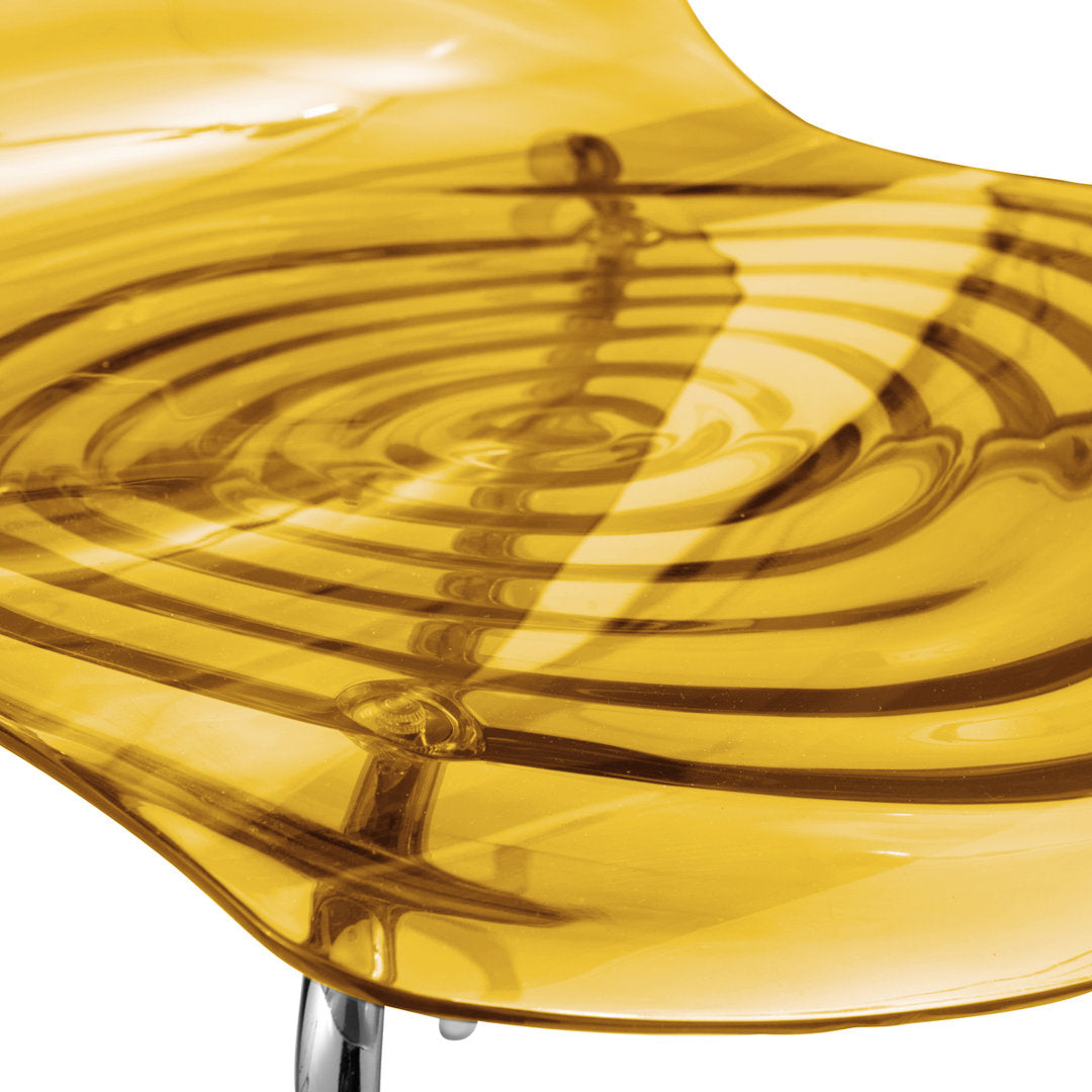 Lerner Plastic Dining Side Chair with Chrome Base Ivy Bronx Color: Transparent Orange