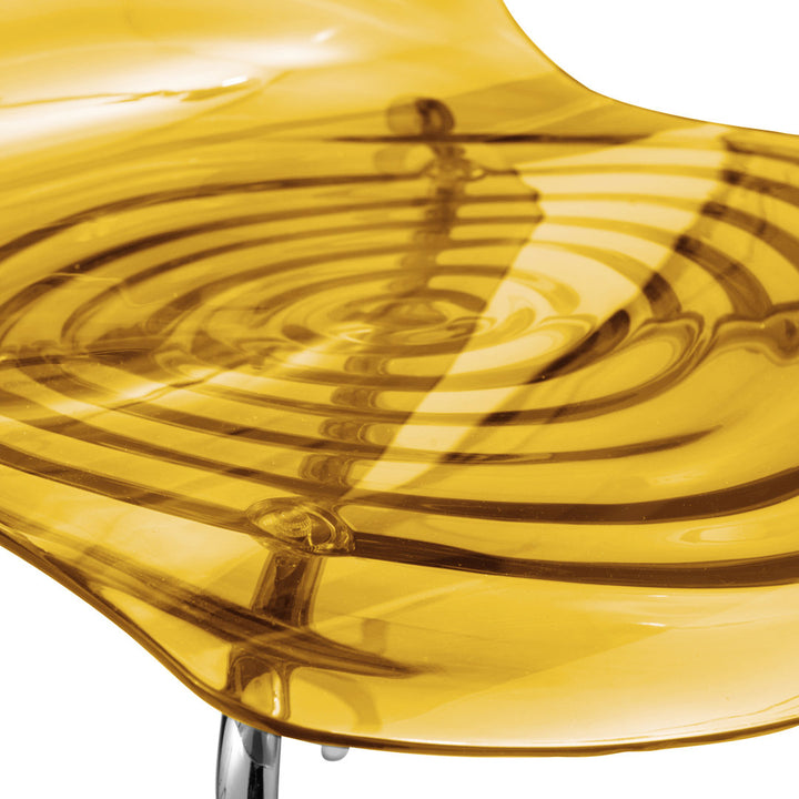 Lerner Plastic Dining Side Chair with Chrome Base Ivy Bronx Color: Transparent Orange