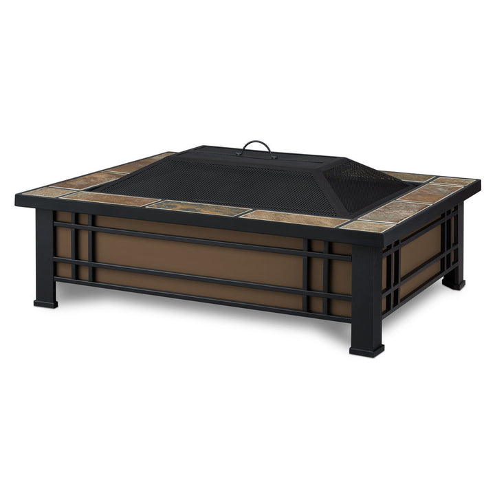 Hamilton Steel Wood Burning Fire Pit Table Real Flame