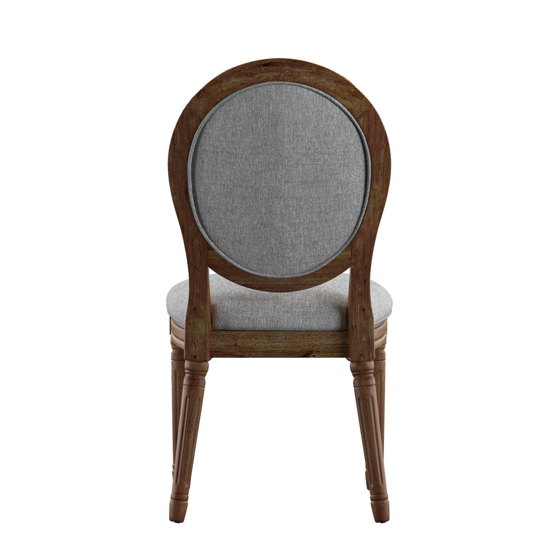Libretto Linen Upholstered Side Chair (Set of 2) Kelly Clarkson Home Leg Color: Brown, Color: Gray Linen