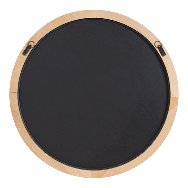 Laylah Wood Framed Mirror 24" Diameter Natural Sand & Stable™