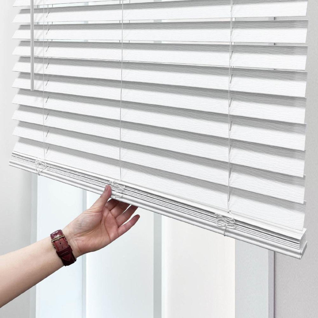 2 inch Room Darkening, Cordless Faux Wood Horizontal/Venetian Blind DEZFURNISHINGS Length & Width: 21.5"W x 64"L