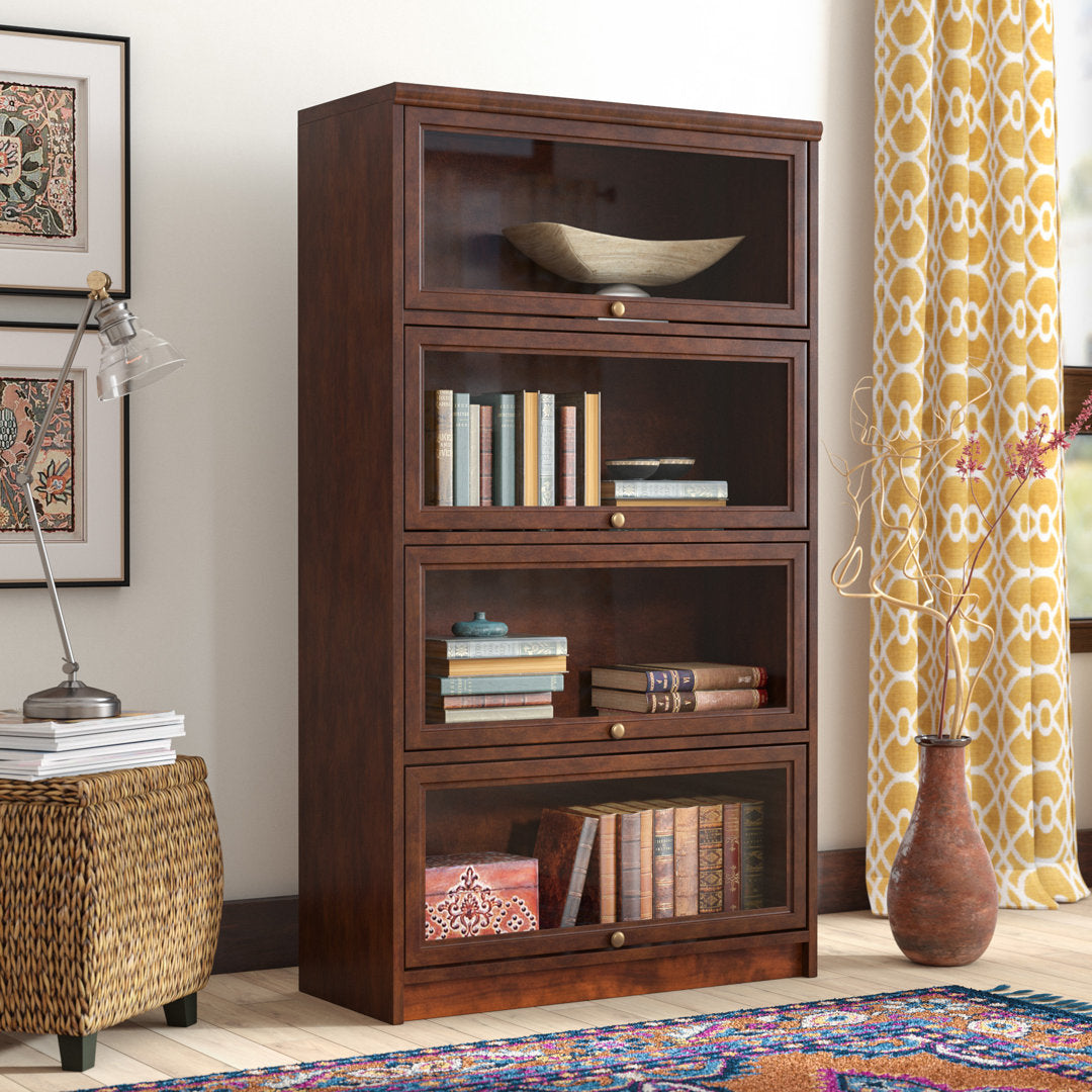 Didier Barrister Bookcase World Menagerie Color: European Coffee Door Type: Glass