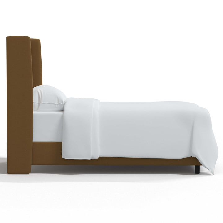Dinapoli Upholstered Low Profile Standard Bed Mistana™ Color: Classic Chocolate Velvet Size: Twin