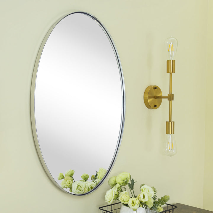 Javell Bathroom Mirror Ebern Designs Size: 30" x 20" Finish: Chrome
