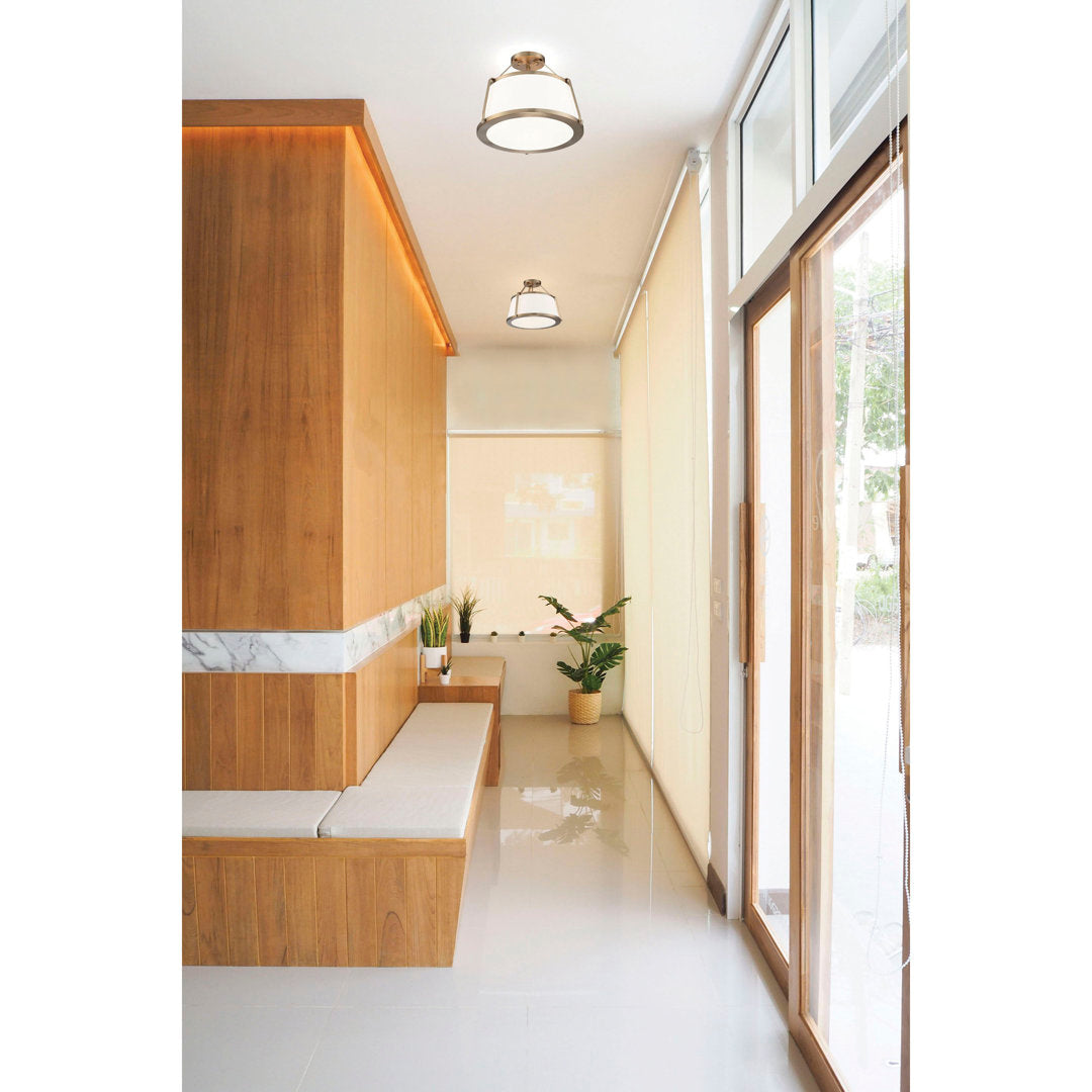 Vonnie 3 -Light 15.5" Semi Flush Mount Joss & Main Fixture Finish: Burnished Brass