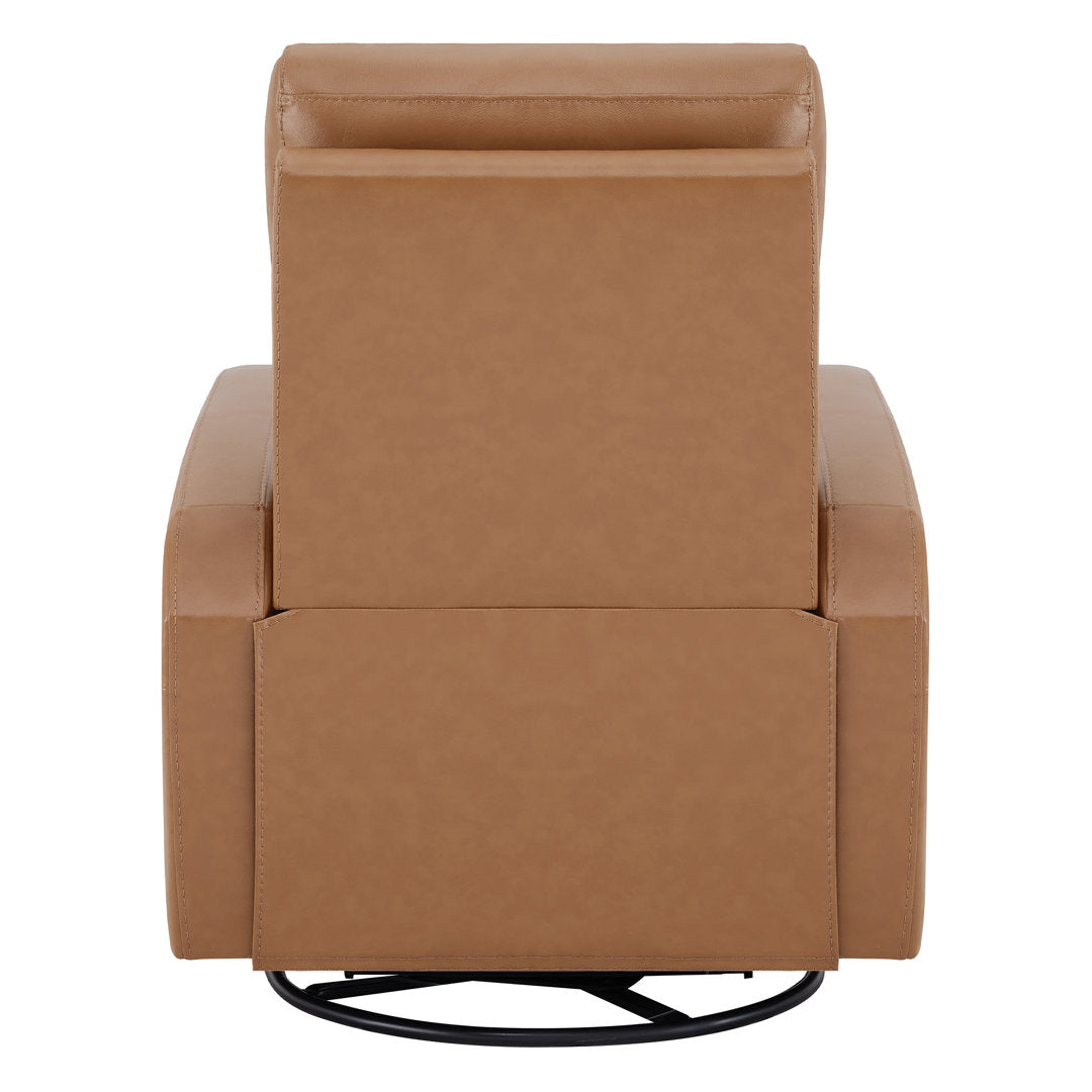 Arrianna-Fiona Genuine Leather Swivel Power Recliner Wade Logan® Upholstery Color: Brown