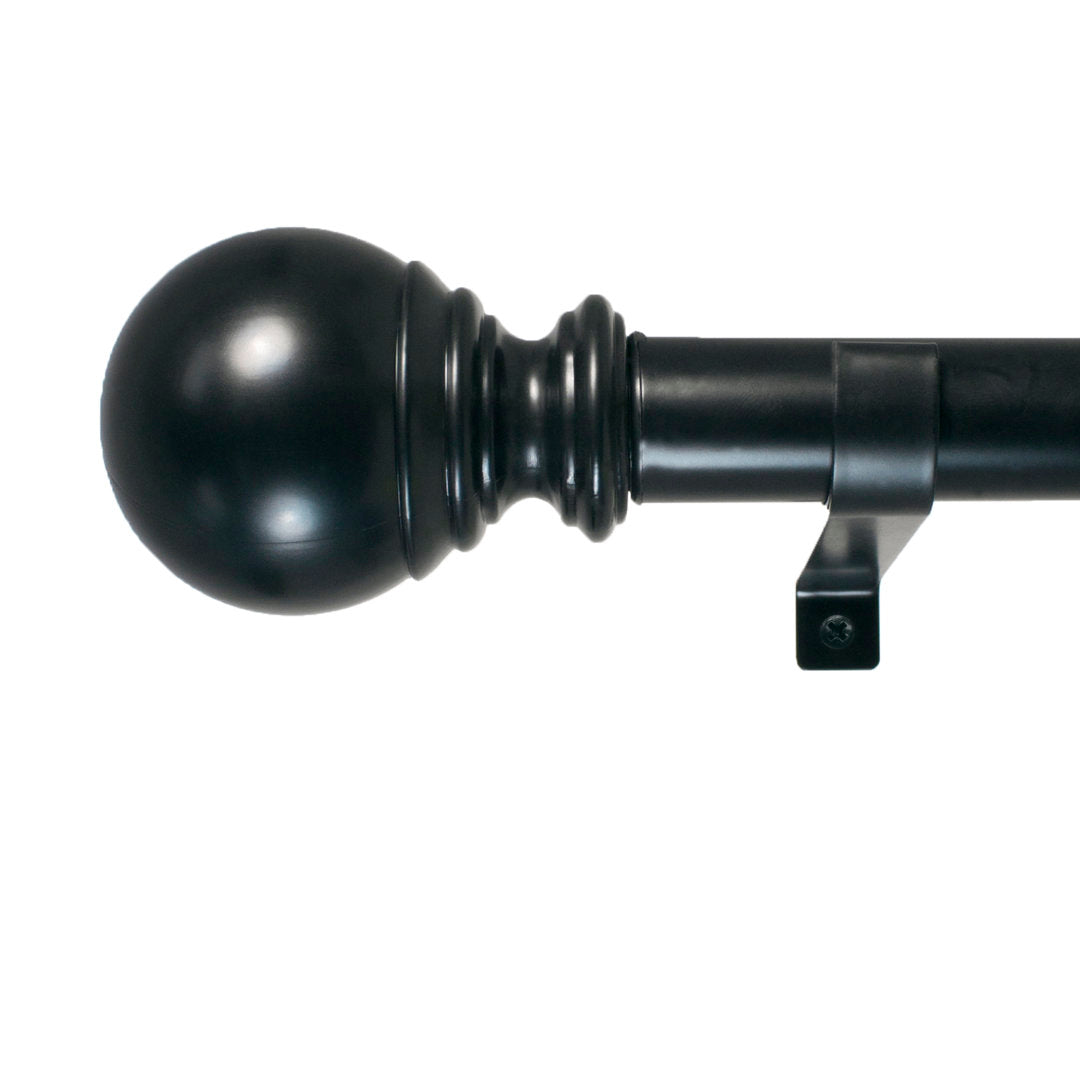 Inman Metal Adjustable Single Curtain Rod Winston Porter Size: 72" - 144" W Finish: Black